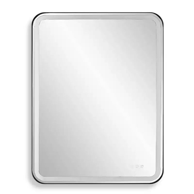 Uttermost Crofton Satin Black 30 x 40 Rectangular LED Wall Mirror