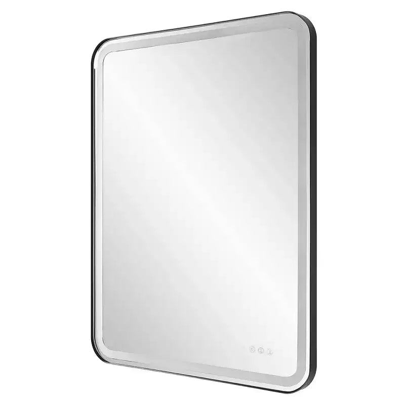 Miroir mural rectangulaire LED 30 x 40 Noir satiné
