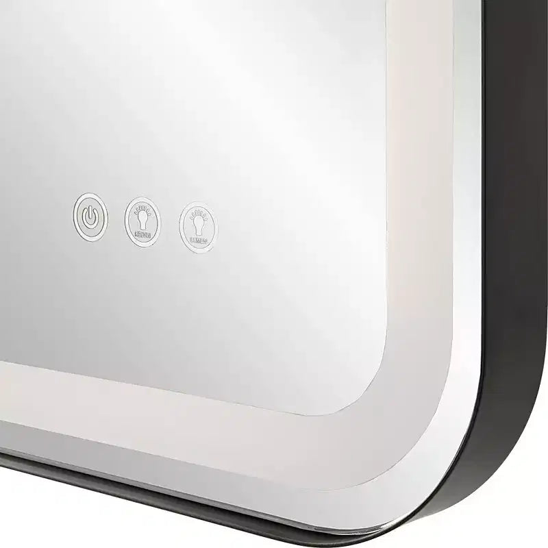 Miroir mural rectangulaire LED 30 x 40 Noir satiné