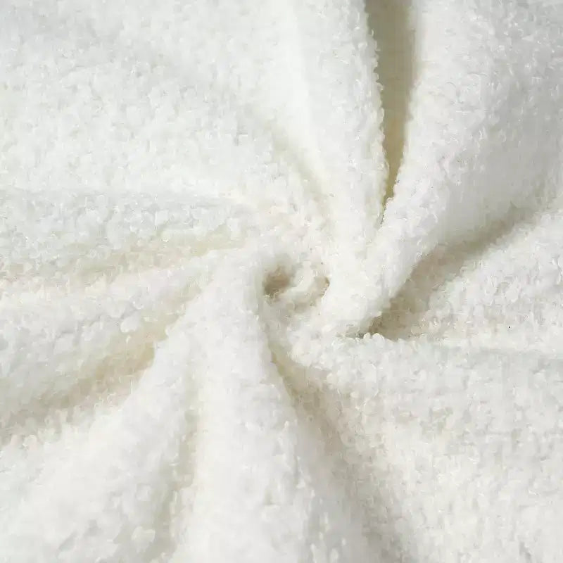 Cadre de lit plateforme minimaliste avec tête de lit rembourrée douce, design incurvé, blanc crème