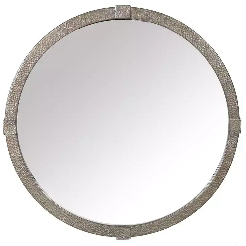 Shailene Metal Round Mirror - CMI4000 - Silver - Safavieh Couture