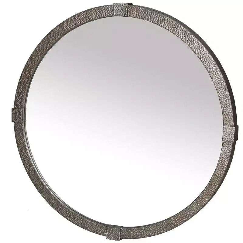 Miroir rond en métal - Argenté
