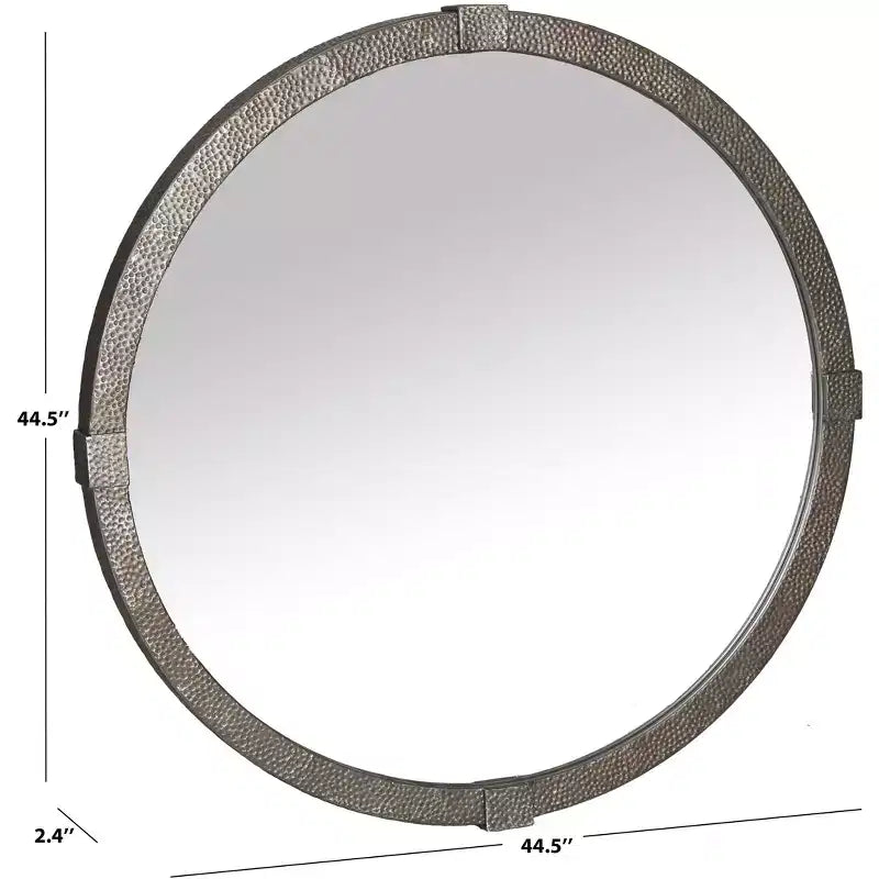 Miroir rond en métal - Argenté