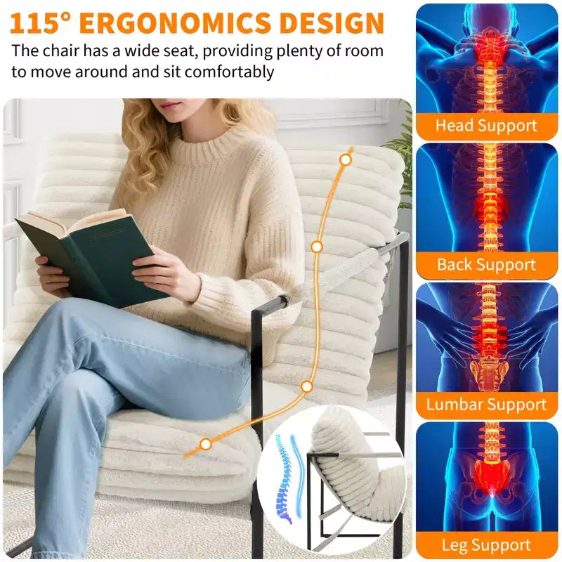 Siège de salon rembourré, cadre métallique ergonomique, coussin et dossier moelleux, pour salon, chambre à coucher