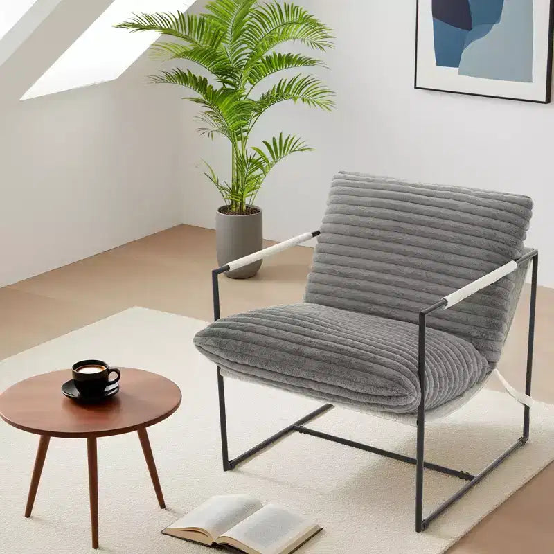 Siège de salon rembourré, cadre métallique ergonomique, coussin et dossier moelleux, pour salon, chambre à coucher
