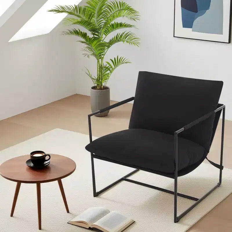 Siège de salon rembourré, cadre métallique ergonomique, coussin et dossier moelleux, pour salon, chambre à coucher