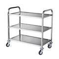 Kitchen Utility Cart, 3 Tiers, Wire Rolling Cart with 450lbs Capacity, Steel Service Cart on Wheels