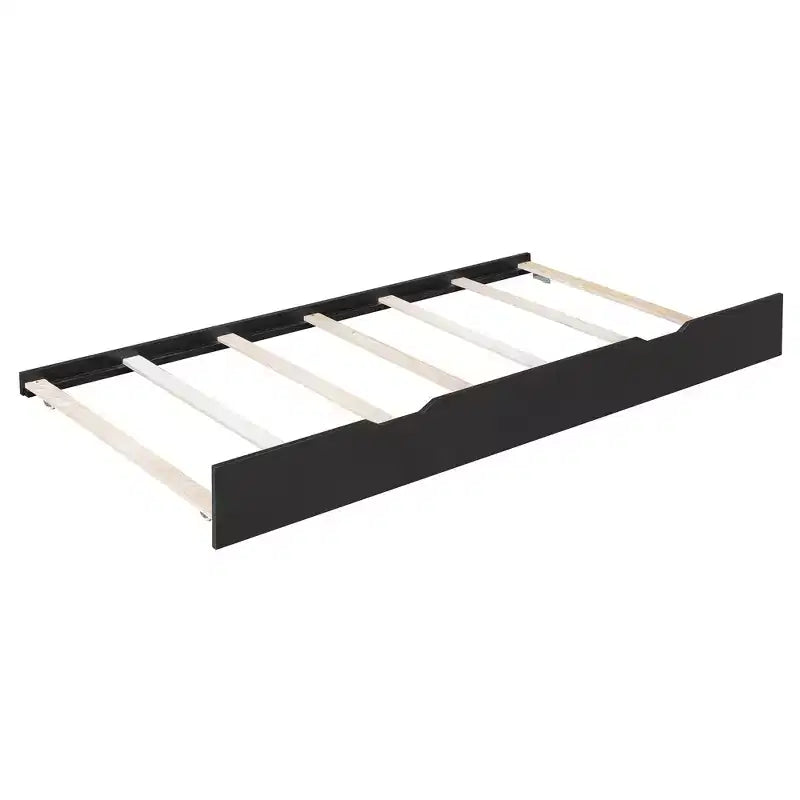 Lit de repos moderne en bois avec bureau d'ordinateur, lit gigogne et tête de lit éclairée