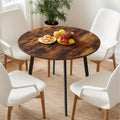 Table de salle à manger ronde moderne de 91 cm avec pieds en métal robustes pour cuisine de petit espace