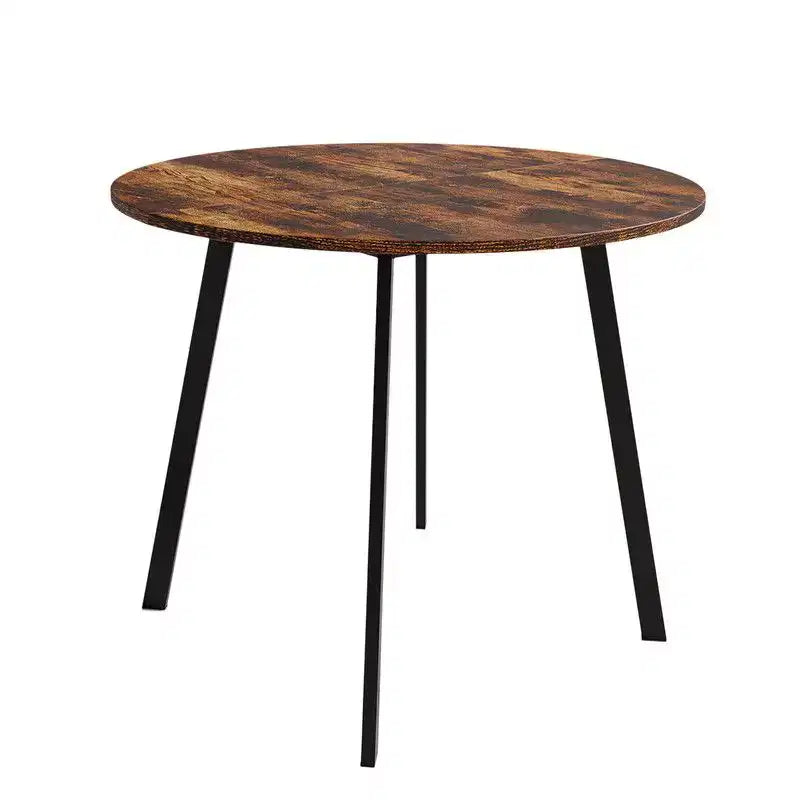 Table de salle à manger ronde moderne de 91 cm avec pieds en métal robustes pour cuisine de petit espace