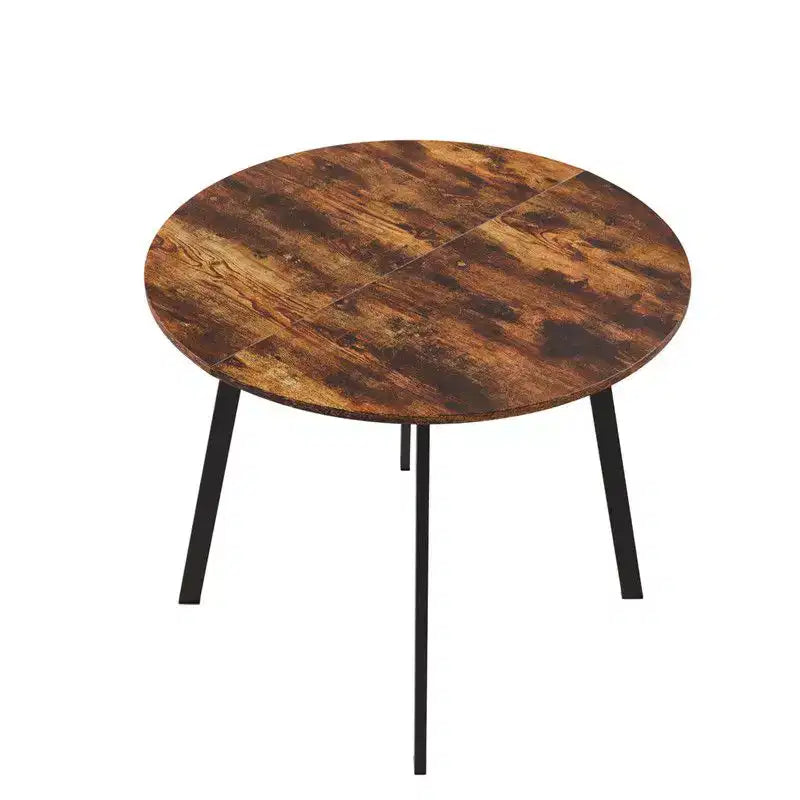 Table de salle à manger ronde moderne de 91 cm avec pieds en métal robustes pour cuisine de petit espace
