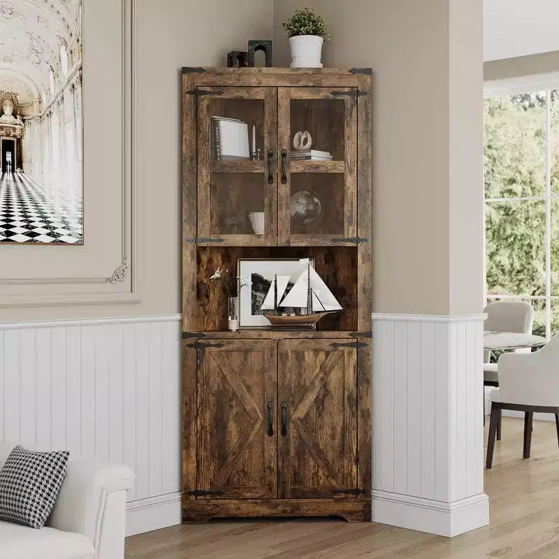 Meuble d'angle de style fermette