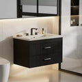 Floating Bathroom Vanity 24/30 Inch with Sink Combo Wall Mounted Cabinet 2 Drawers for Bathroom Storage