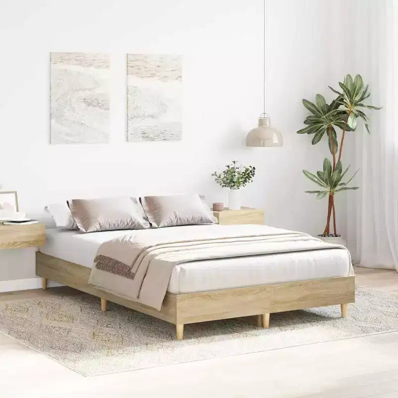 Cadre de lit 152 x 203 cm, bois manufacturé