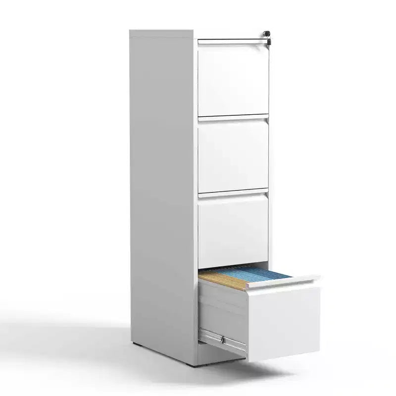 Classeur vertical métallique à 4 tiroirs avec serrure pour bureau et maison en acier