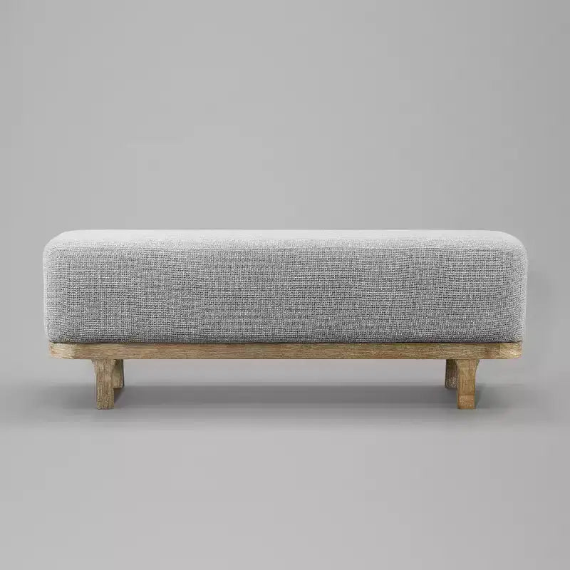 Art Leon End of Bed Bench, Modern Fabric Upholstered Bench, Entryway Bench Ottoman with Rubber Wood Legs for Bedroom Living Room Hallway