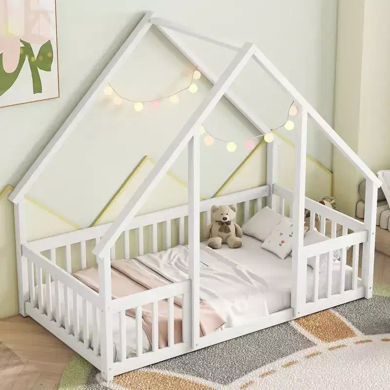 MAYEERTY King Loft Bed Under-Bed Storage High Weight Capacity Heavy-Duty Metal