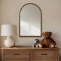 24 x 36 Arched Wall Decorative Mirror with Elegantly Braided Rubberwood Frame, Modern Accent for Bedroom, Bathroom, Living Room-Panipeachy