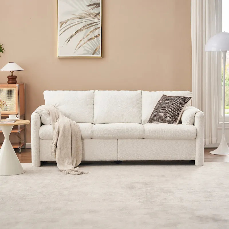 3-Seater Sofa 77 Chenille Couch - Plush Triple Seater Sofa with High-Density Foam Cushions, Deep Seat Living Room Couch