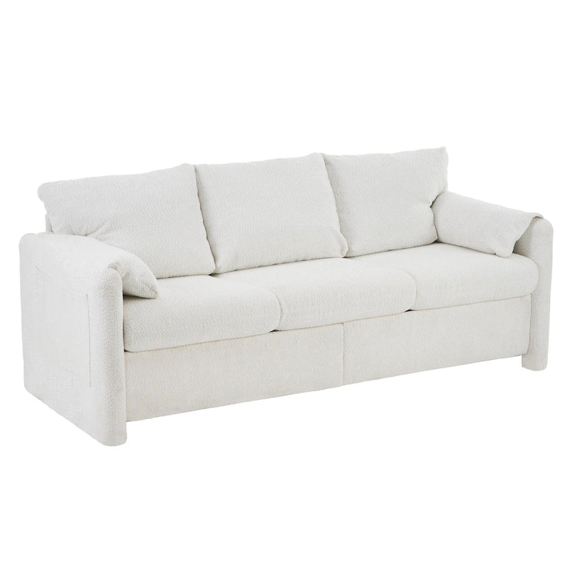 3-Seater Sofa 77 Chenille Couch - Plush Triple Seater Sofa with High-Density Foam Cushions, Deep Seat Living Room Couch