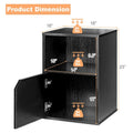 Gymax Set of 2 Nightstands Side End Table Storage Cabinet Shelf Living