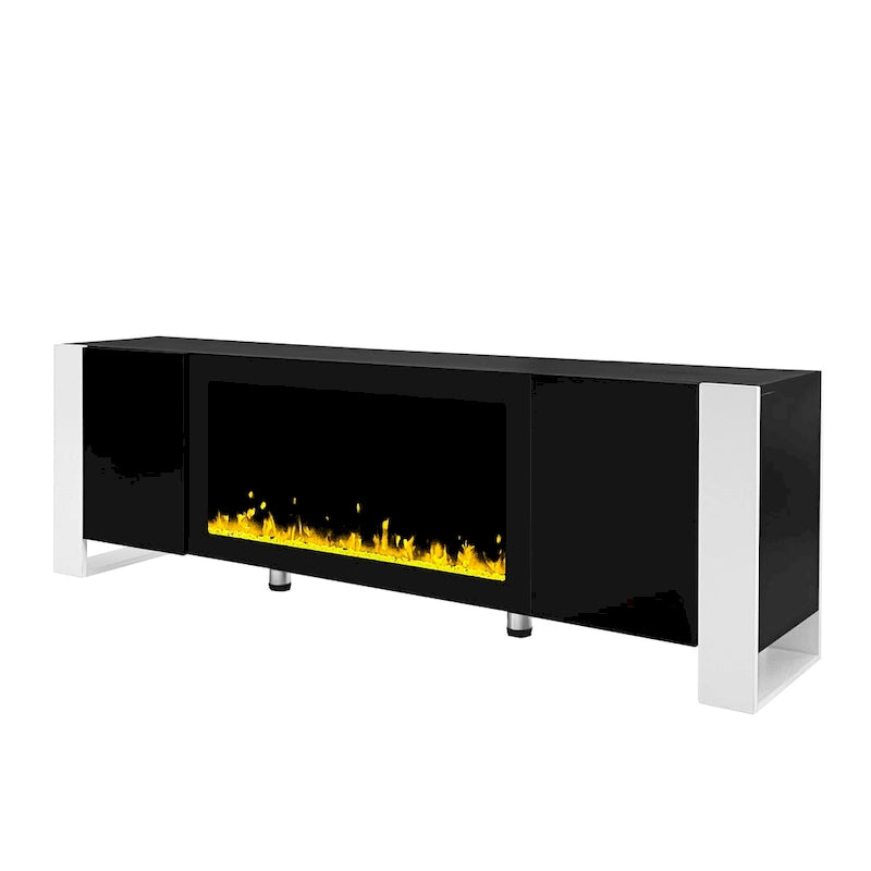 Modern 68.1 Fireplace TV Stand with 2 Large Cabinets for TVs up to 78
