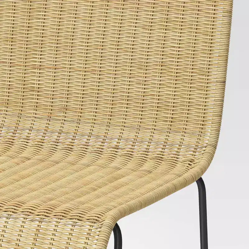 Chapin Modern Rattan Counter Height Barstool with Metal Legs Beige - Threshold™: Square Seat, Sled Base
