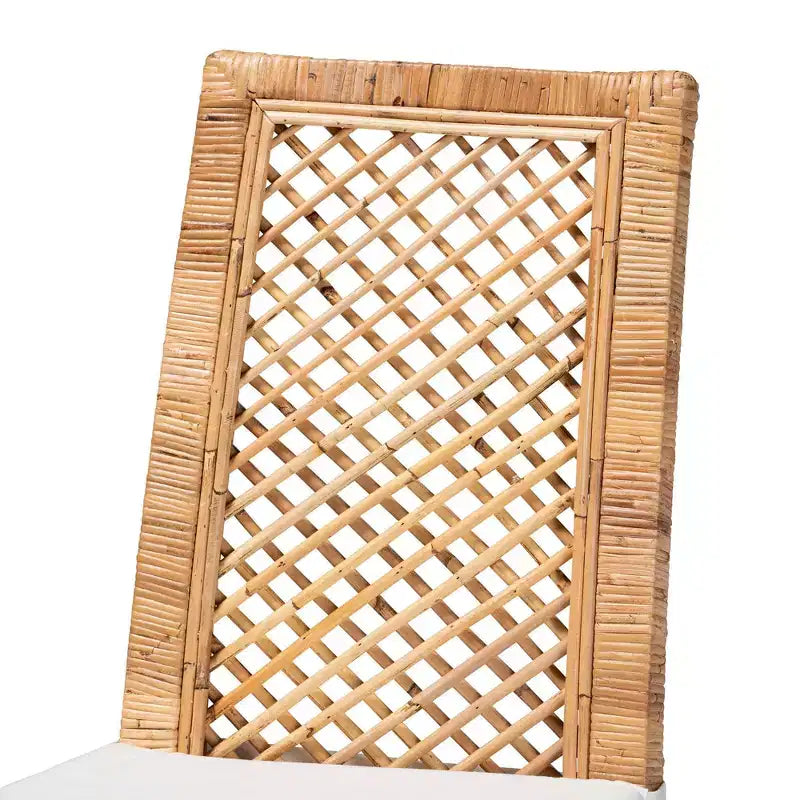 2pc Argos Rattan and Wood Dining Chair Set Natural/Brown - bali & pari: Tropical Craftsmanship, Plush Comfort