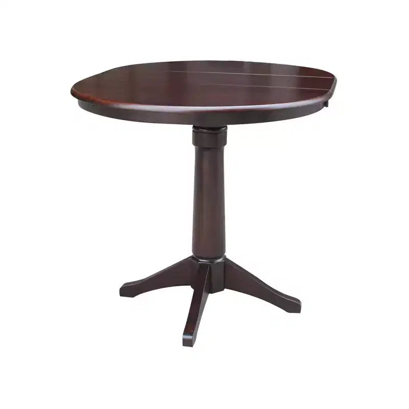 36" Magnolia Round Top Counter Height Dining Table with 12" Leaf Rich Mocha - International Concepts