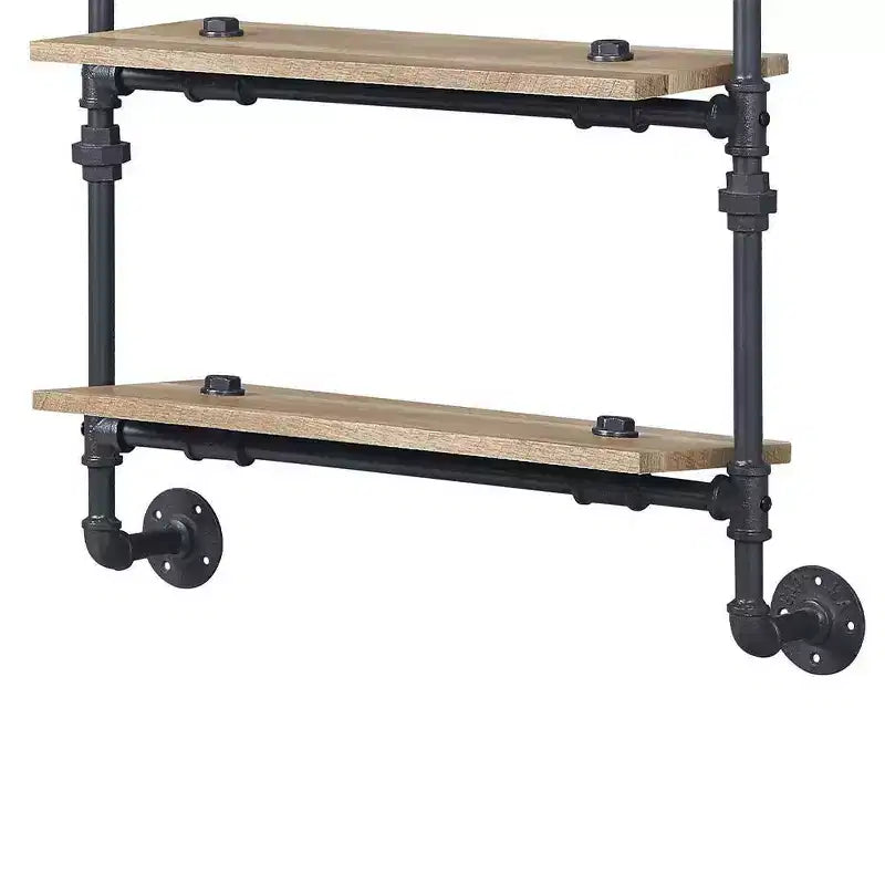 35" Brantley Decorative Bookshelf Oak & Sandy Black Finish - Acme Furniture