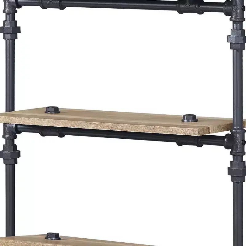 35" Brantley Decorative Bookshelf Oak & Sandy Black Finish - Acme Furniture