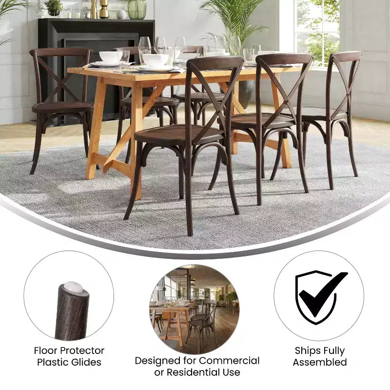 Merrick Lane Davisburg Stackable Wooden Cross Back Bistro Dining Chair