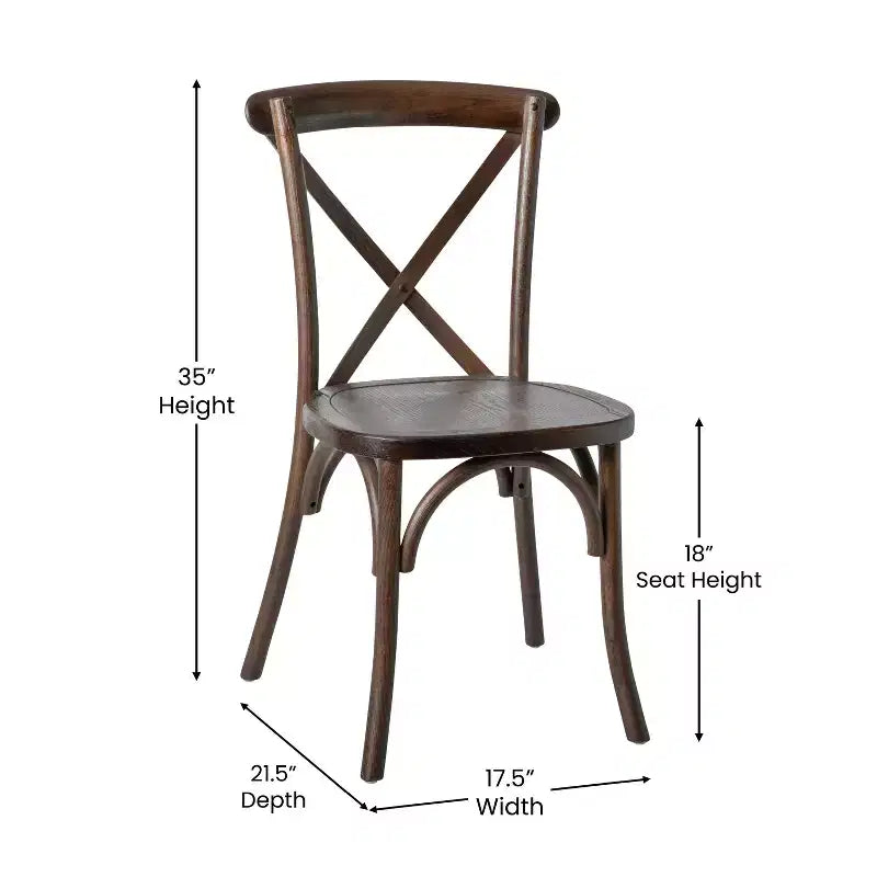 Merrick Lane Davisburg Stackable Wooden Cross Back Bistro Dining Chair