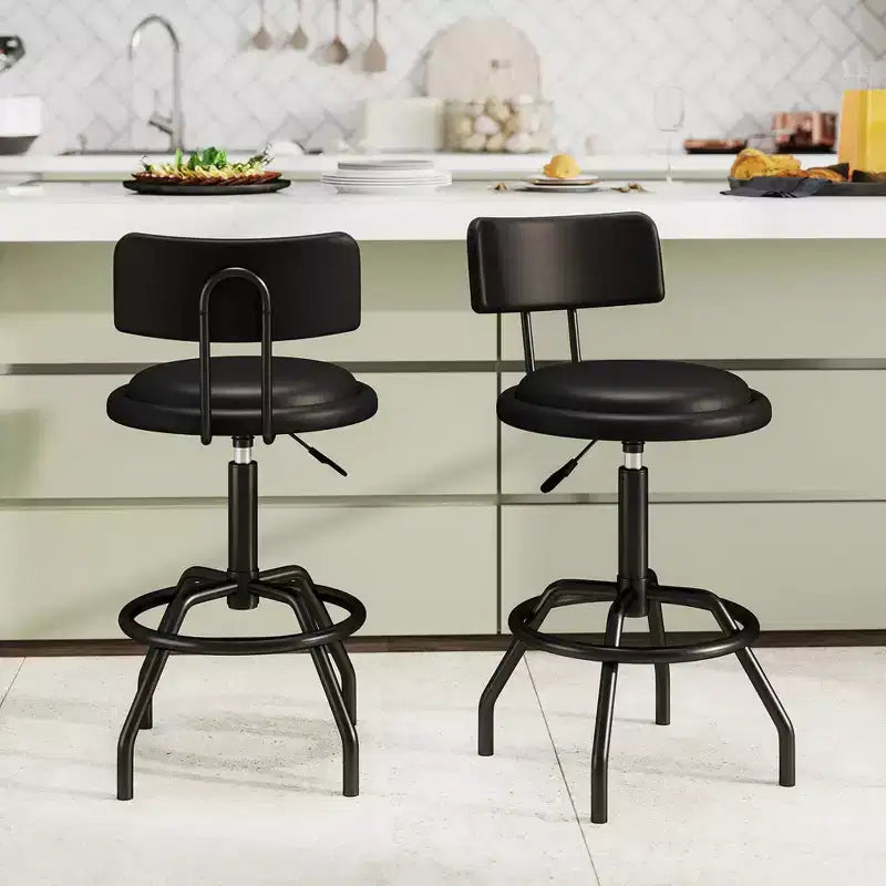 Costway 360 Swivel Counter Height Barstool with Padded Seat & Back Footrest Metal Frame