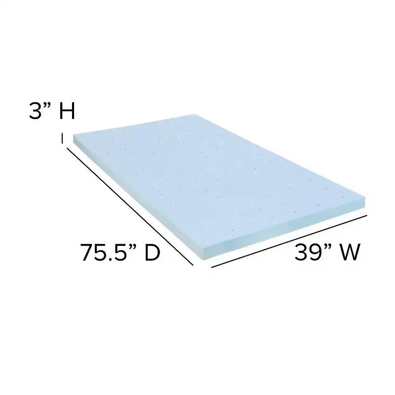 Flash Furniture 14 Inch Metal Platform Bed Frame with 10 Inch Pocket Spring Mattress in a Box and 2 Inch Cool Gel Memory Foam Topper