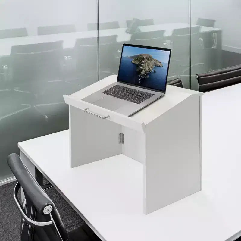 Basicwise Foldable Tabletop Portable Podium, for Church, School, Office, or Home