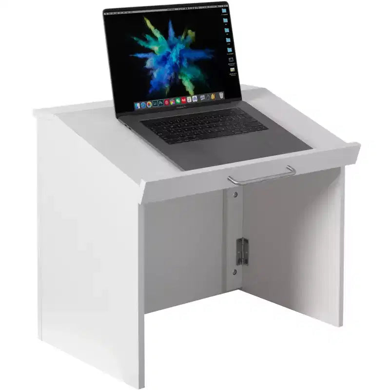 Basicwise Foldable Tabletop Portable Podium, for Church, School, Office, or Home