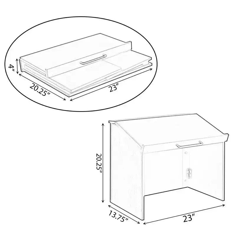 Basicwise Foldable Tabletop Portable Podium, for Church, School, Office, or Home