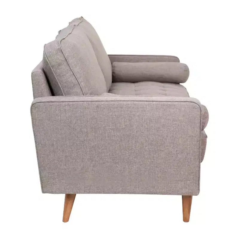 Flash Furniture Hudson Mid-Century Modern Sofa with Tufted Upholstery & Solid Wood Legs