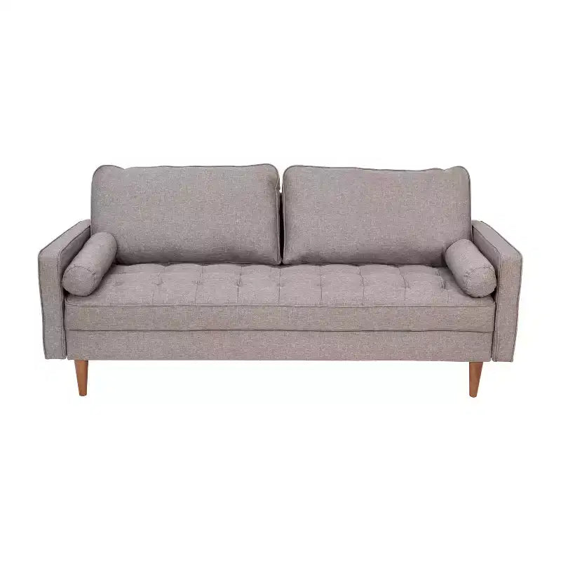Flash Furniture Hudson Mid-Century Modern Sofa with Tufted Upholstery & Solid Wood Legs