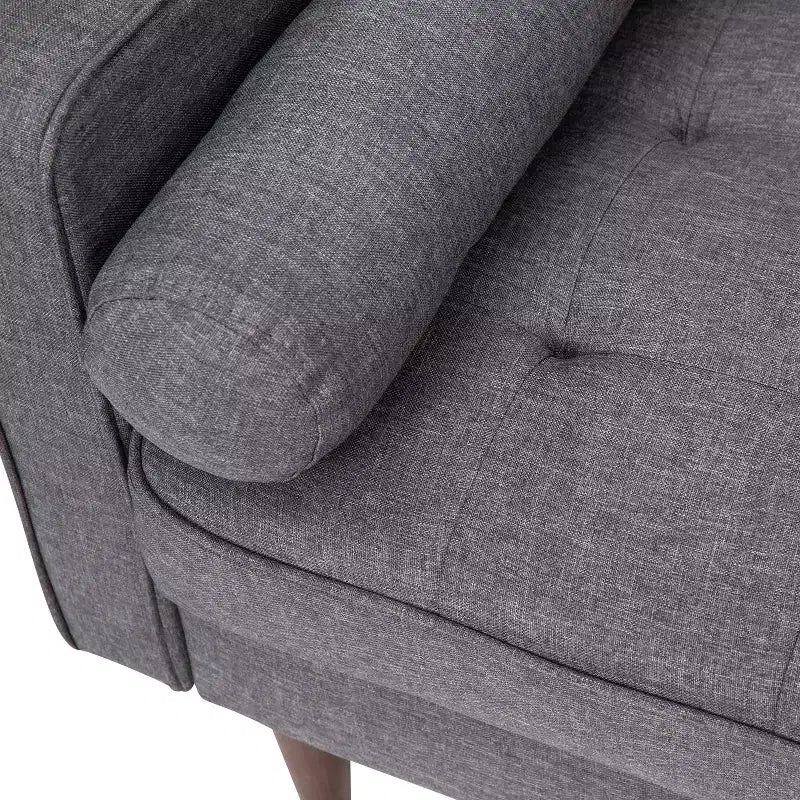 Flash Furniture Hudson Mid-Century Modern Sofa with Tufted Upholstery & Solid Wood Legs