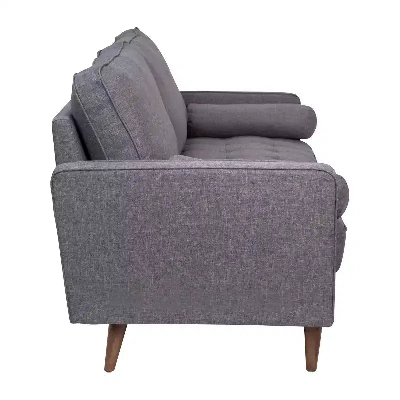 Flash Furniture Hudson Mid-Century Modern Sofa with Tufted Upholstery & Solid Wood Legs