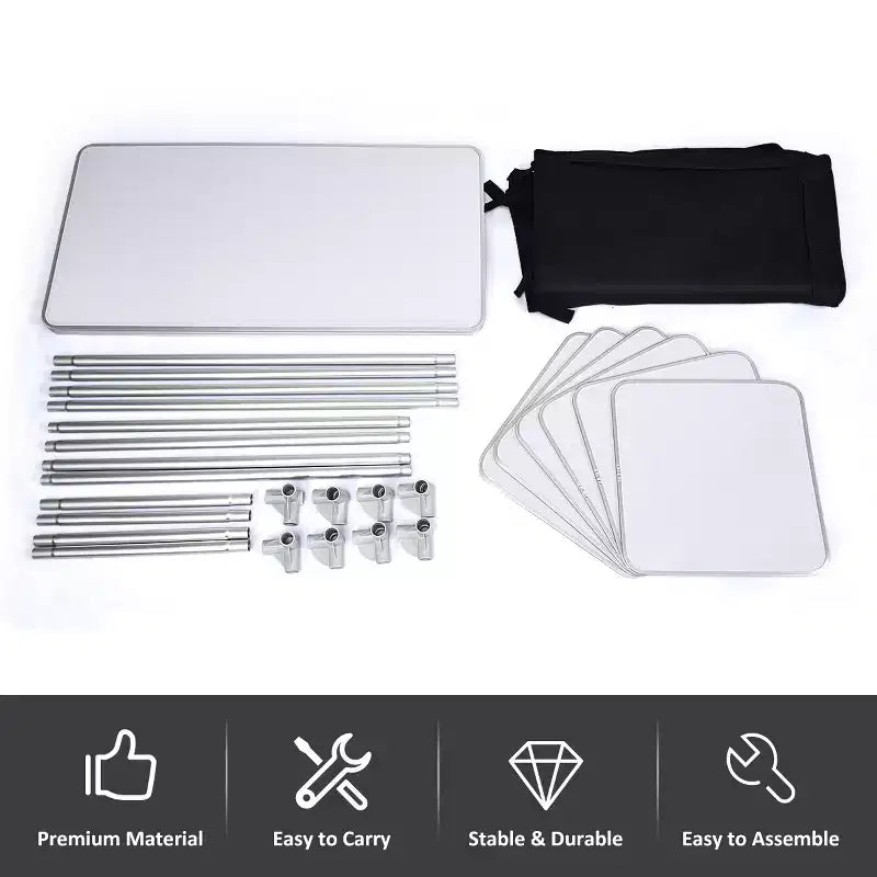 Costway Portable BBQ Aluminum Camping Table Kitchen Cook Station w/ Storage Organizer