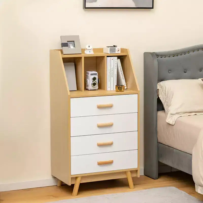 Costway 3-Cube Chest of Drawers Storage Organizer 4-Drawer Dresser with Countertop