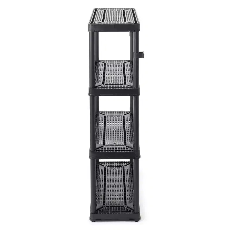 Gracious Living 4 Shelf Fixed Height Ventilated Medium Duty Shelving Unit Organizer System for Home, Garage, Basement, Laundry