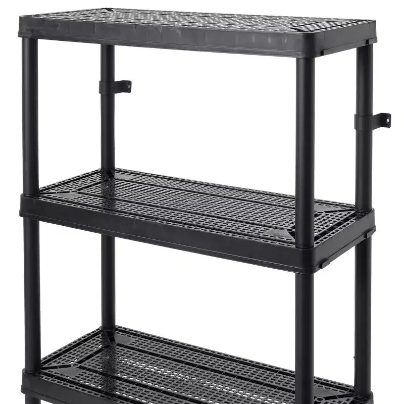 Gracious Living 4 Shelf Fixed Height Ventilated Medium Duty Shelving Unit Organizer System for Home, Garage, Basement, Laundry