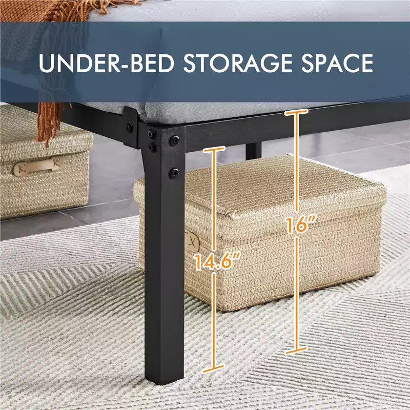 Yaheetech Metal Platform Bed Frame with Heavy Duty Steel Slat Support