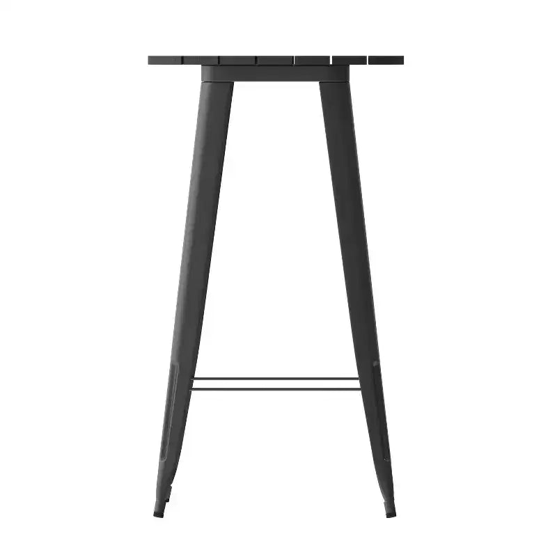 Merrick Lane Indoor/Outdoor Bar Top Table, 23.75 Round All Weather Poly Resin Top with Steel base