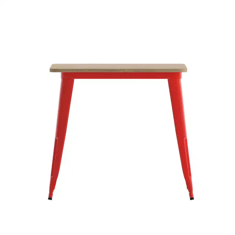 Merrick Lane Indoor/Outdoor Dining Table, 31.5 Square All Weather Poly Resin Top with Steel Base