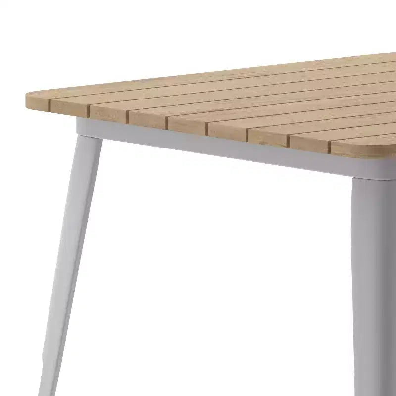 Merrick Lane Indoor/Outdoor Dining Table, 31.5 Square All Weather Poly Resin Top with Steel Base